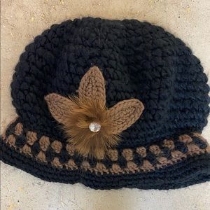 Black knitted hat